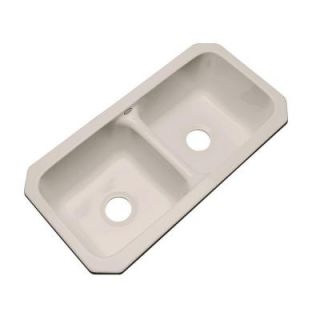 Thermocast Brighton Undermount Acrylic 33x16.5x9 in. 0 Hole Double Bowl Kitchen Sink in Shell 34008 UM