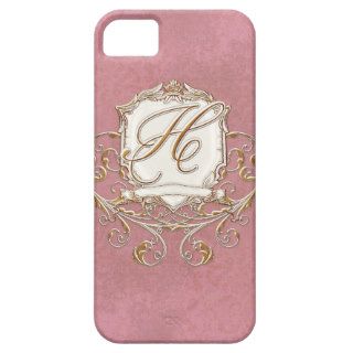 Lace Parchment Baroque Swirl Monogrammed Initial H iPhone 5 Case