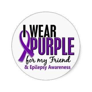 I Wear Purple For My Friend 10 Epilepsy Stickers