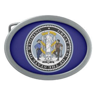 Wyoming State Seal Oval Belt Buckles