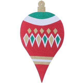 Large Flat Glitter Finial   Christmas Pendant Ornaments