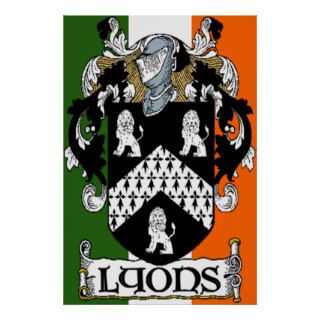 Lyons Coat of Arms Irish Flag Print