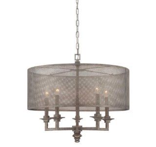 Savoy House 7 4306 5 242 Pendant with Metal Mesh Shades, Aged Steel Finish   Ceiling Pendant Fixtures  