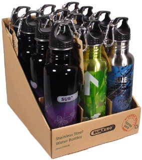Subzero Stainless Steel Water Bottles Includes 12 Bottles with Printed Designs   That's Only $2.92 Per Bottle  Sports Water Bottles  Sports & Outdoors