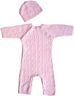 Tadpoles Cable Knit Romper and Hat Set, 3 6 Month, Pink  Infant And Toddler Rompers  Baby