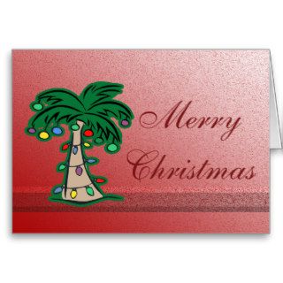 Merrry Christmas Tropical Palm Tree Greeting Card