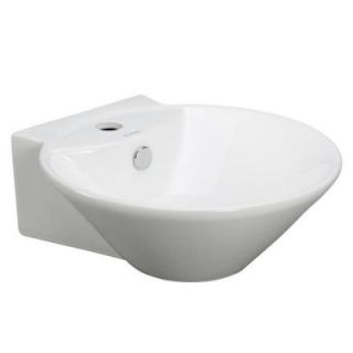Elanti Wall Mounted Slanted Bathroom Sink in White DISCONTINUED EC9828