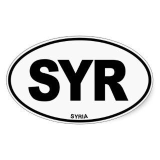 Syria SYR Oval ID Identification Code Initials Sticker