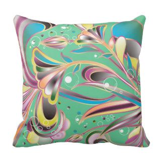 Abstract Spring Flowers Throw Pillows