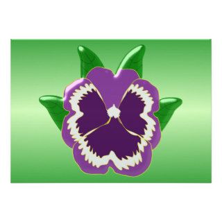 Purple Pansy Any Occasion Personalized Announcements