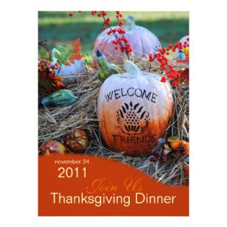 Welcome Friends  Thanksgiving Dinner Invitations