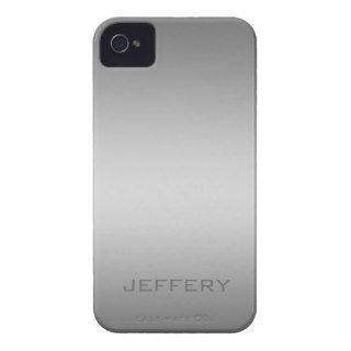Slick Silver Gray Metallic Design Monogramed iPhone 4 Case Mate Cases