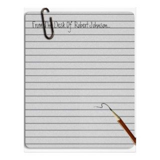 From The Desk Of ?? Lined Paper Stationery Letterhead Template