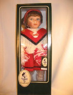 Geppeddo Porcelain Cheerleader Doll with Pom Poms Toys & Games