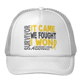 Childhood Cancer Survivor It Came We Fought I Won Trucker Hat