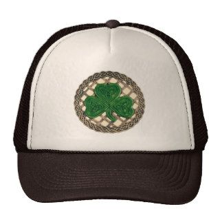 Shamrock, Lattice And Celtic Knots On Beige Hat