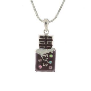 iClovers Enamel Collections Chocolate Bar Necklace   24mm Jewelry