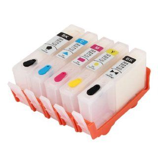 Gino 5 PK Transparent Case Refillable Ink Cartridge for HP 364 564 178 920 Electronics