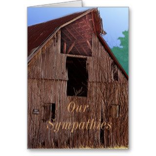 Vintage Barn Sympathy Card or any occasion