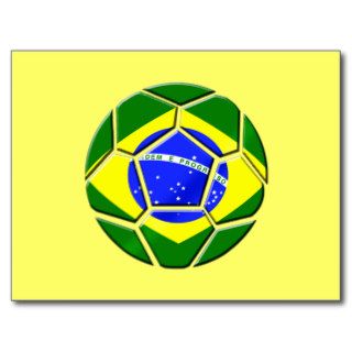 Brazilian flag Samba futebol soccer ball gifts Post Cards