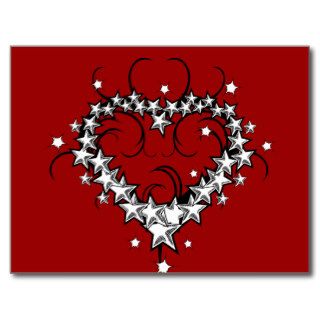 tattoos_008(1) BLACK WHITE RED LOVE HEART TATTOO Post Card