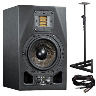 ADAM A5X (Single Monitor) Bundle w Monitor Stand and TRS XLRMale Balanced Cable Electronics