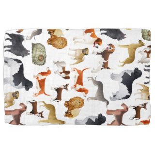 Cute Pedigree Pet Dog Wallpaper Design Hand Towels