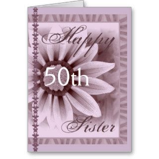 SISTER    Happy 50th Birthday   LAVENDER Flower Greeting Card