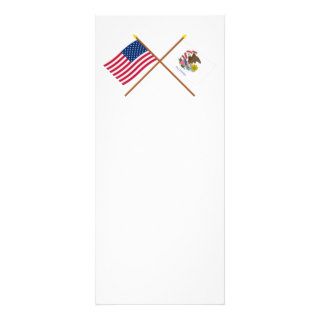 US and Illinois Crossed Flags Full Color Rack Card