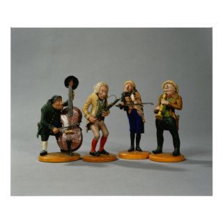 Caricature figurines of musicians posters