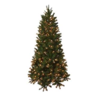 National Tree Company 6.5 ft. Feel Real Bavarian Pine Hinged Tree with 400 Clear Lights PEBV7 307E 65
