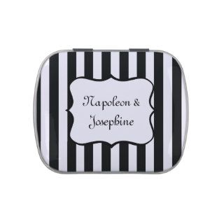 French Stripes in Black Jelly Belly Candy Tin