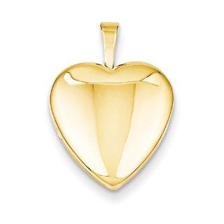 14k Gold Filled Satin and Polished 2 Frame Heart Locket Locket Necklaces Jewelry
