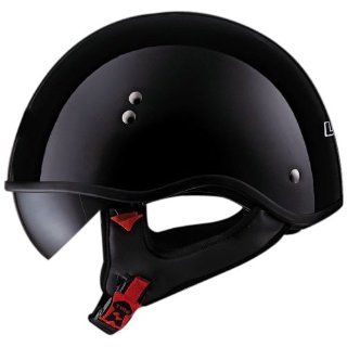 LS2 Helmets HH566 "A" Half Helmet with Sun Visor (Solid Gloss Black, Large) Automotive