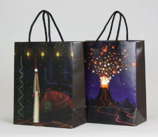Euro Paper Tote Shopping Gift Bags (Cute Christmas) 8" X 4" X 10" (20pcs)