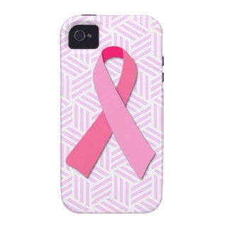 Pink Ribbon Isometric Weave iPhone 4 Cases