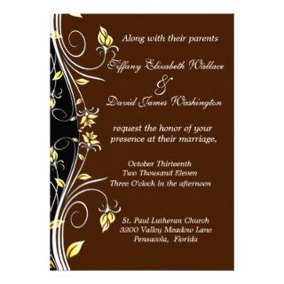 Fall Floral wedding invitation