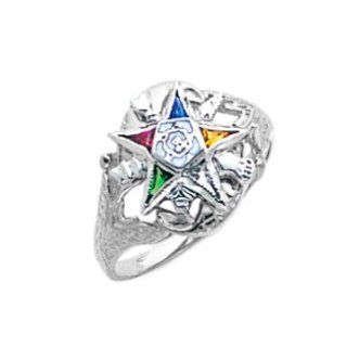 New Ladies 14k Gold Masonic Freemason Eastern Star Ring Bands Jewelry