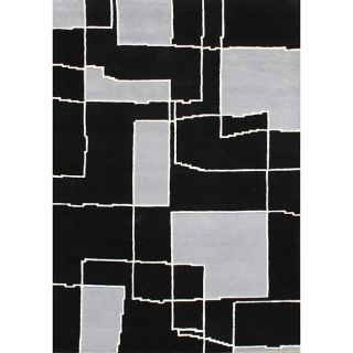 Handmade Black Geometric Area Rug (5' x 8') Alliyah Rugs 5x8   6x9 Rugs