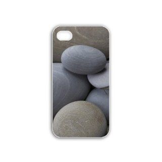 Design Apple Iphone 4/4S Artistic Series rocks and pebbles artistic Black Case of Unique Case Cover For Girls Cell Phones & Accessories