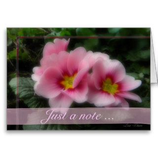 pink primrose customizable greeting card
