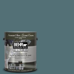 BEHR Premium Plus Ultra Home Decorators Collection 1 gal. #HDC CL 22 Sophisticated Teal Semi Gloss Enamel Interior Paint 375301