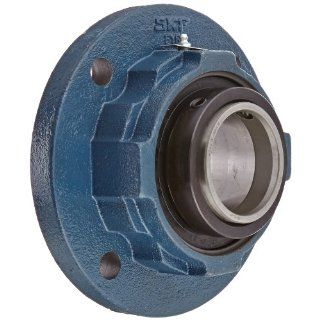 SKF FYR 3 Heavy Duty Spherical Bearing Flange Unit, 4 Bolts, Setscrew Locking, Expansion Type, Regreasable, Contact Seal, Cast Iron, 3" Bore, 5.568" Bolt Hole Spacing Width, 35500lbf Dynamic Load Capacity Flange Block Bearings Industrial & 