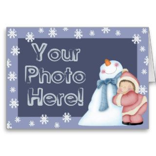 Happy Snowman Photo Template Card