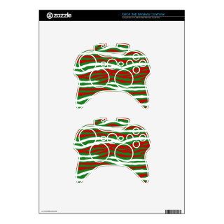 Christmas Zebra Stripes Xbox 360 Controller Skins