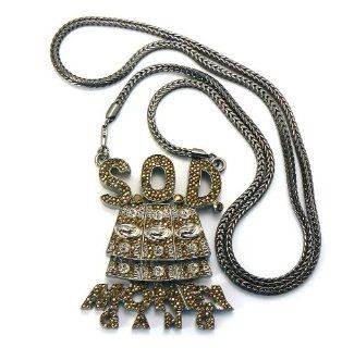 SOULJA BOY S.O.D. Money Gang Pendant w/Bk Franco Hematite/Gold MP554HEG Jewelry