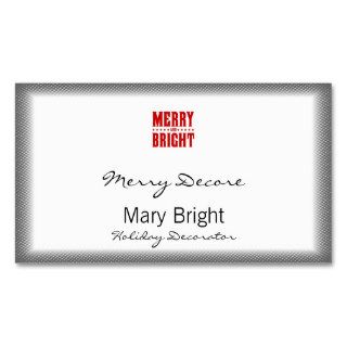 Merry and Bright Letterpress Style No. 507 Business Card Templates