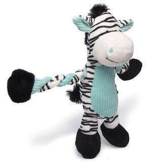 Charming Pet Products 11 inch Pulleez Zebra Plush Dog Toy Charming Pet Products Pet Toys