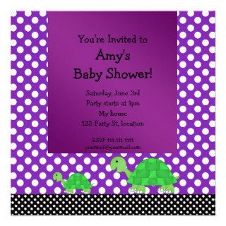 Cute turtle baby shower invitation