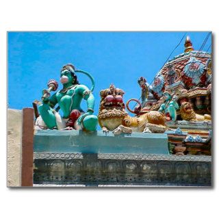 Hindu temple decoration postcard